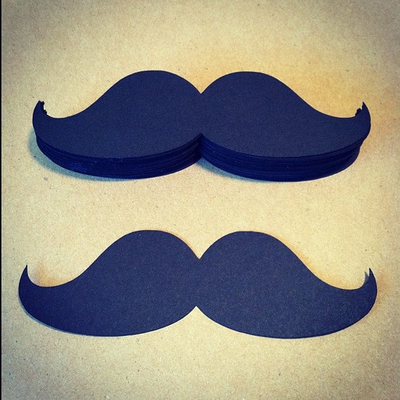 100 Mustache Die Cuts - 4" Black - DIY photo props, DIY cupcake toppers, DIY banners, gift tags, party decor Il_570xn