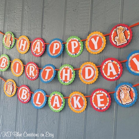 Lion Birthday Banner - Lion King- Lion Party Banner - Lion King Birthday - Birthday Decor - Colorful Birthday Banner - Safari, Jungle Il_570xn