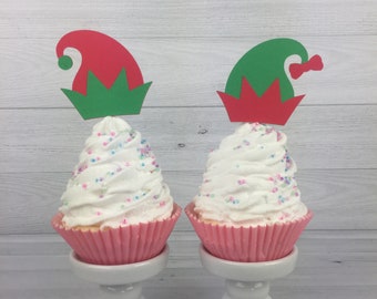 ELF Cupcake Toppers - Elf Gender Reveal Cupcake Toppers - What the Elf Baby Shower - Boy or Girl - Christmas Baby Shower - Gender Reveal