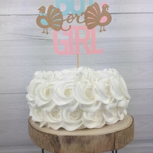 TURKEY Gender Reveal Cake Topper - Gender Reveal Cake Topper - Little Turkey Baby Shower - Boy or Girl Cake Topper - Gender Reveal Shower bild 5
