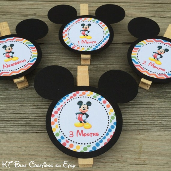 Clubhouse Mickey Mouse - First Year Photo Clips - Photo Clip Banner - First Year Banner - Mickey Photo Clips - 1st Birthday - Photo Clips Il_570xn