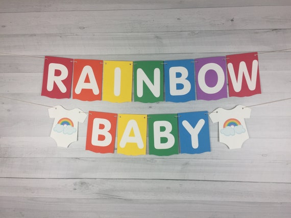 Rainbow Baby Banner - Rainbow Baby Shower - Baby Shower Banner - Classic Rainbow Baby Shower Banner - Rainbow Shower Decor - Rainbow Banner Il_570xn
