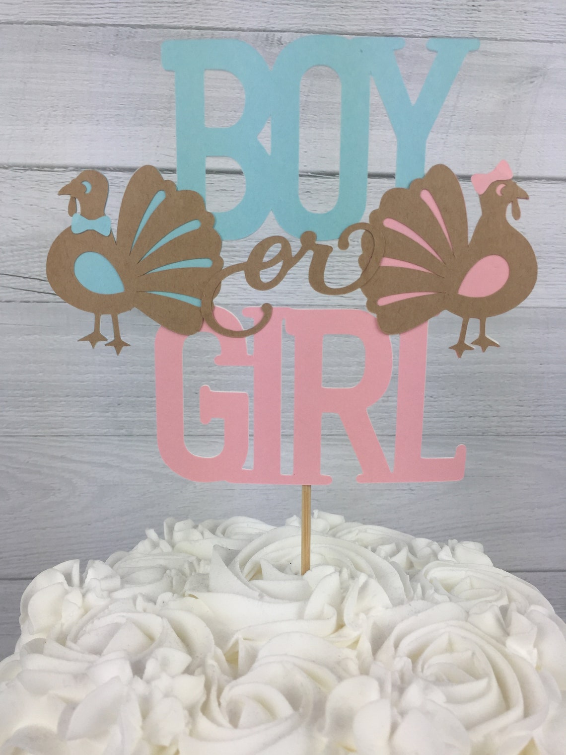 TURKEY Gender Reveal Cake Topper Gender Reveal Cake Topper Etsy