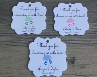 Baby Shower Favor Tags - Umbrella Tags - Baby Sprinkle - Gender Reveal Baby Shower - Sprinkle Shower - Favor Tags, Gift Tags, Thank You Tags