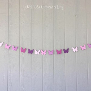 Butterfly Garland - Butterfly Banner - Butterfly Birthday - Butterfly Party Decorations - Purple Butterfly Banner - Butterfly Kisses Garland