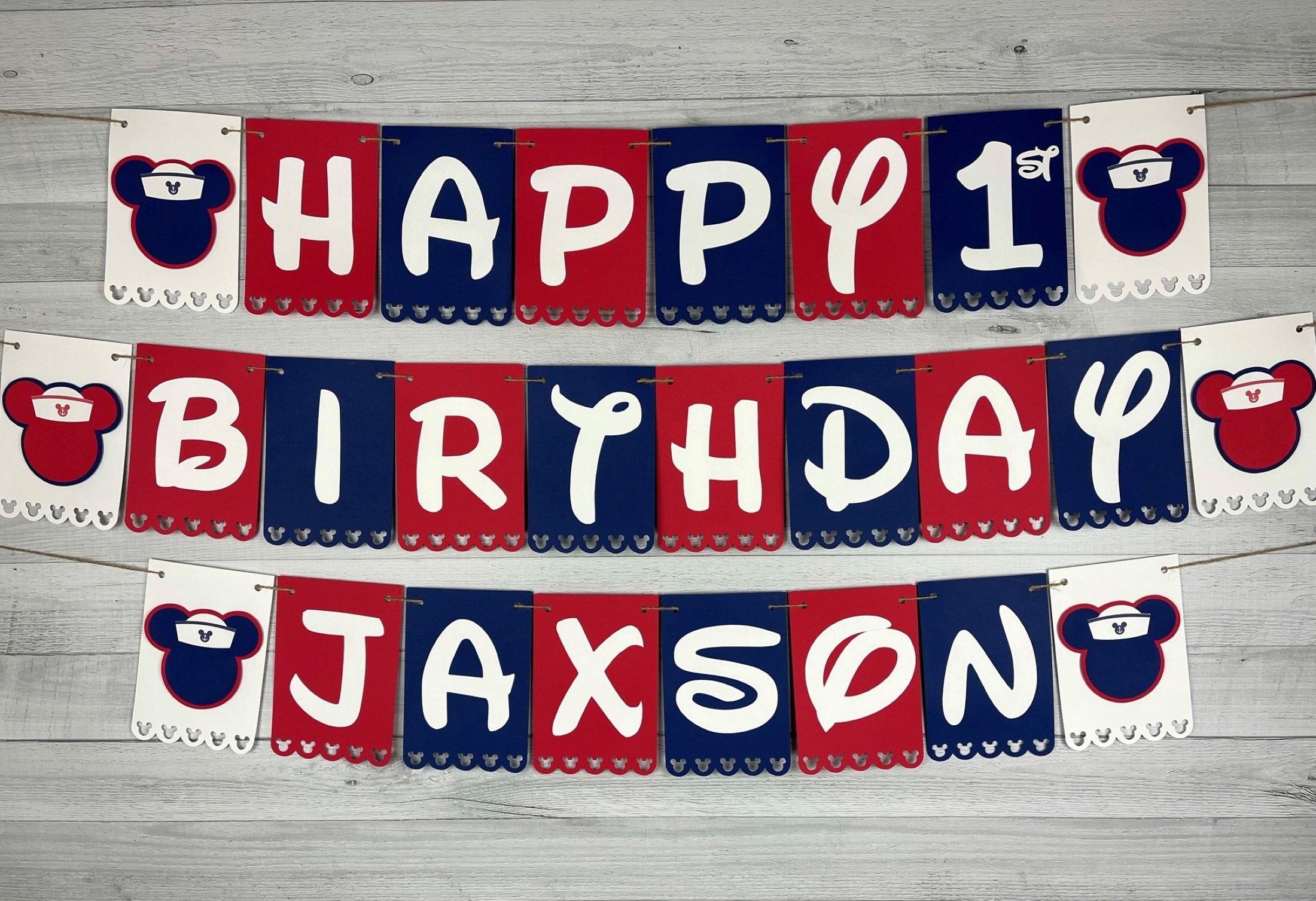 Sailor Mickey Birthday Banner Nautical Mickey Mouse Sailor - Etsy Denmark