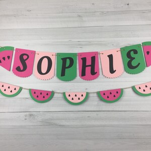 WATERMELON Name Banner - Personalized Banner - One In A Melon Birthday - Watermelon Birthday - Custom Name Banner - Summer Birthday Banner