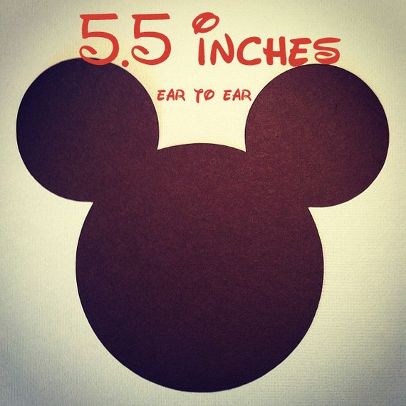 5.5 INCH - 30 Mickey Mouse die cut - Black - party decor, scrapbooking, gift tags, DIY craft projects Il_570xn