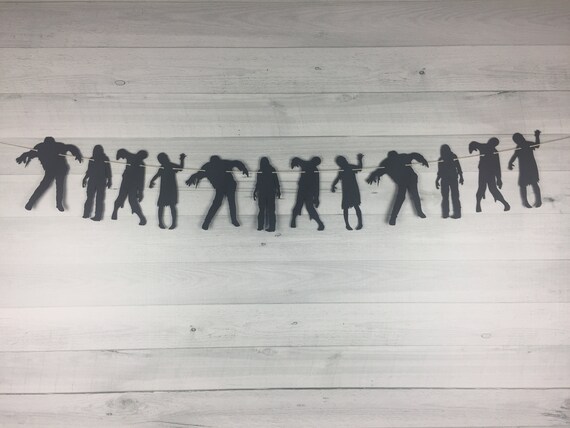 Zombie Garland Zombie Banner Halloween Zombies Halloween Etsy