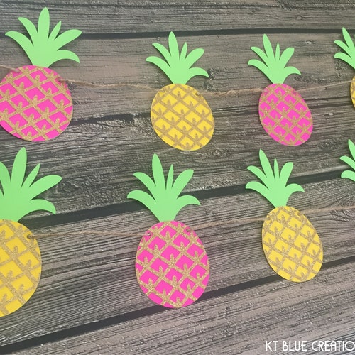 PINEAPPLE Garland - Tropical Banner - Pineapple shops Banner - Tutti Frutti Party - Luau Decor - Tropical Birthday - Summer Party - Birthday Party