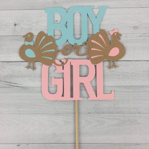 TURKEY Gender Reveal Cake Topper - Gender Reveal Cake Topper - Little Turkey Baby Shower - Boy or Girl Cake Topper - Gender Reveal Shower bild 3
