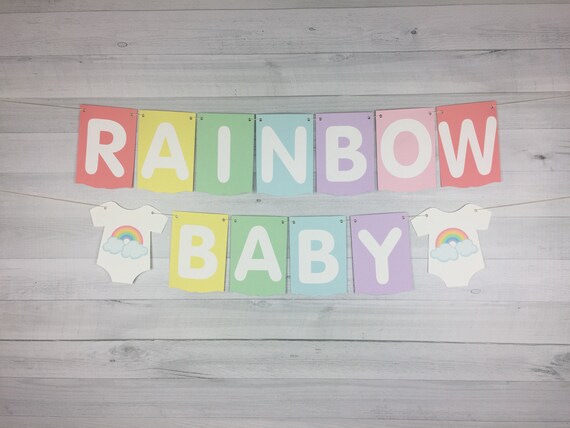 Pastel Rainbow Baby Banner - Rainbow Baby Shower - Baby Shower Banner - Pastel Rainbow Baby Shower Banner - Rainbow Shower - Rainbow Banner Il_570xn