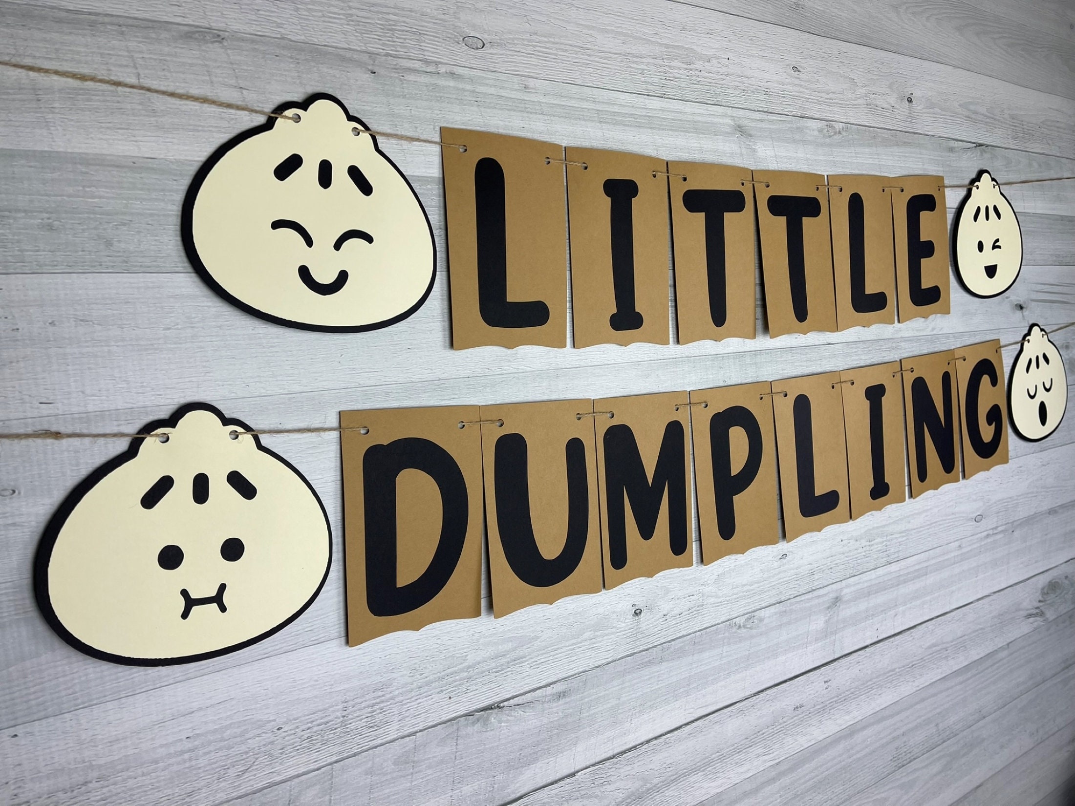 Little Dumpling Banner - Dumpling Birthday - Dim Sum Banner - Kawaii ...