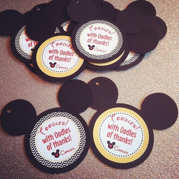 Mickey Favor Tags - Mickey Mouse Birthday - Red/Black/Yellow - Classic Mickey Party - Personalized Favor Tags - Mickey Mouse Clubhouse Party Il_570xn