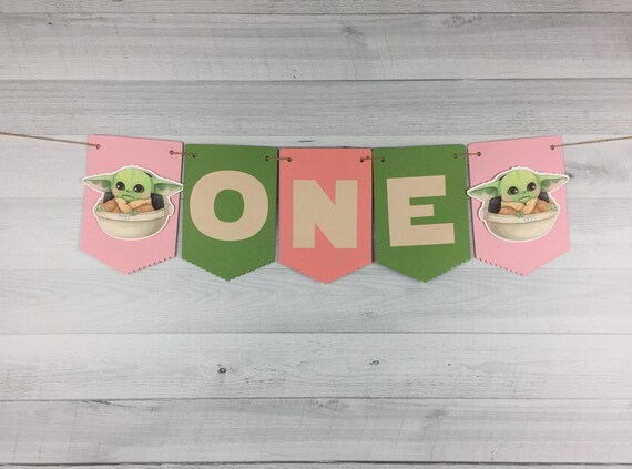 Baby Alien Child Highchair Banner - One Banner - Two Banner - The Child Birthday - Alien Party Decor -Space Wars Birthday - Girl Alien Party Il_570xn