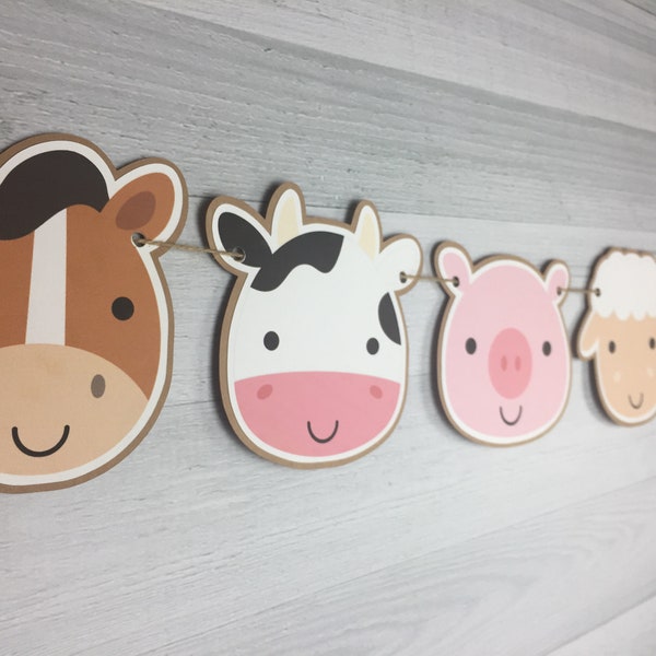 Farm Animals Garland - Farm Birthday- Farm Animal Faces -Barn Birthday -Farm Animal Birthday - Farm Animal Baby Shower Garland - Farm Shower