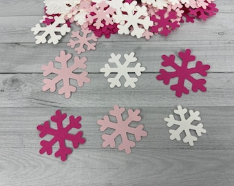 SNOWFLAKE Confetti - Snowflake Die Cuts - Table Scatter - Choose Colors - Snowflake Birthday - Snowflake Party Decor - Confetti - 90 pieces