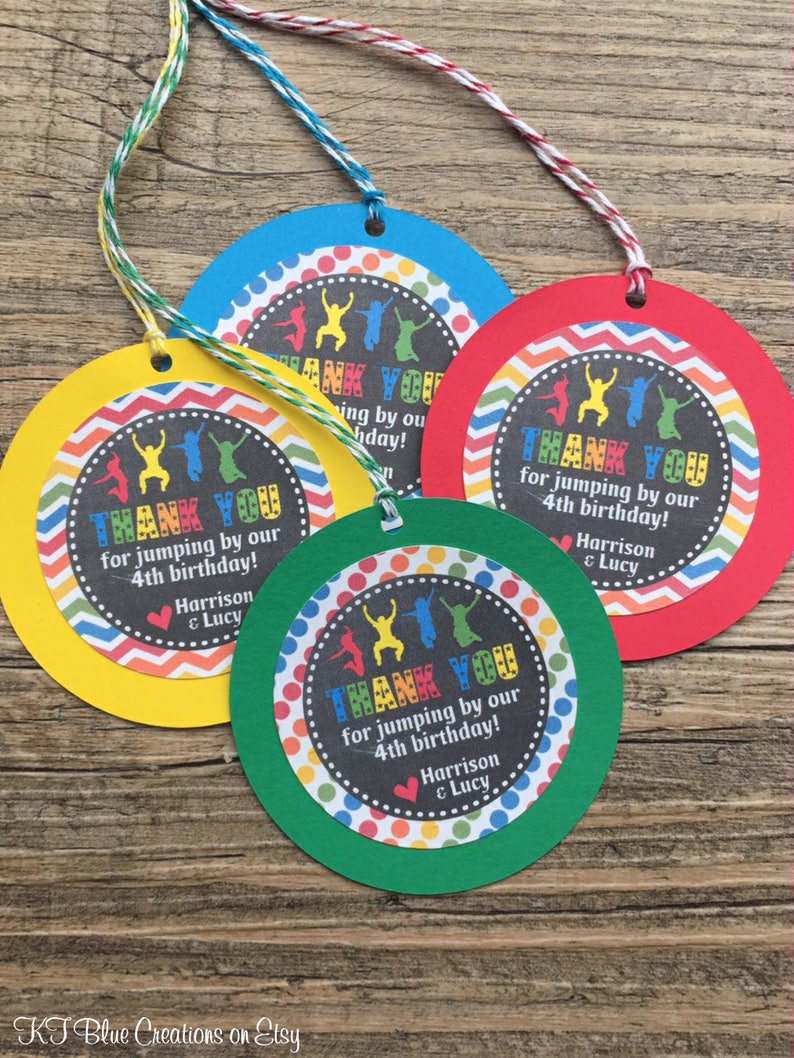 Jump Party Favor Tags Jump Birthday Birthday Favor Tags Etsy
