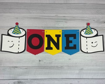 Toilet Paper Highchair Banner - Quarantine Birthday - One/Two Banner - Quarantine Party - Funny 1st Birthday - QuarONEtine Party - QuaranTWO