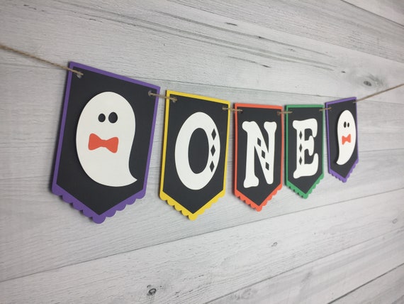 GHOST Highchair Banner - One or Two Banner - Halloween Highchair Banner - Halloween Boothday Banner - Choose Boy or Girl Ghosts - Boo-thday Il_570xn