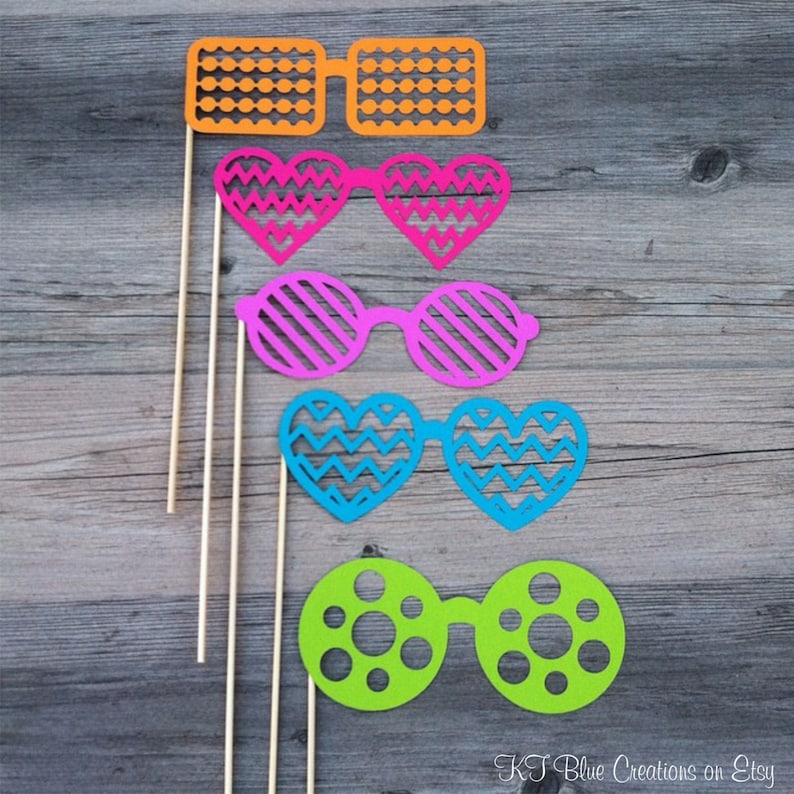 BRIGHT Photo Booth Glasses EYEGLASSES Photo Props | Etsy