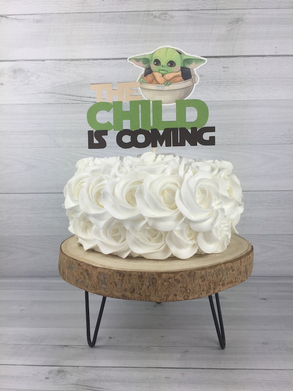 The Child Is Coming Cake Topper Baby Alien Child Baby Shower Etsy