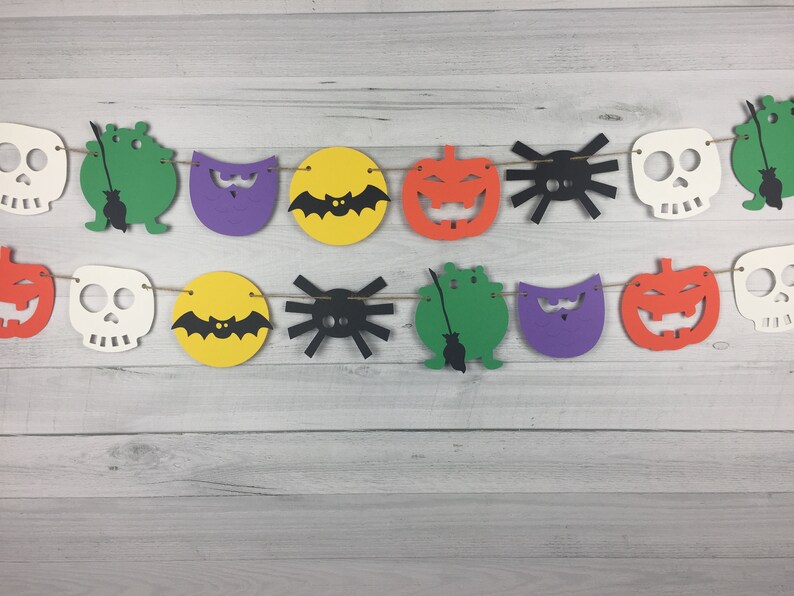 Halloween Birthday Halloween Garland Halloween Party Banner PumpkinSpiderBatSkull Halloween Baby Shower Halloween Party Decor