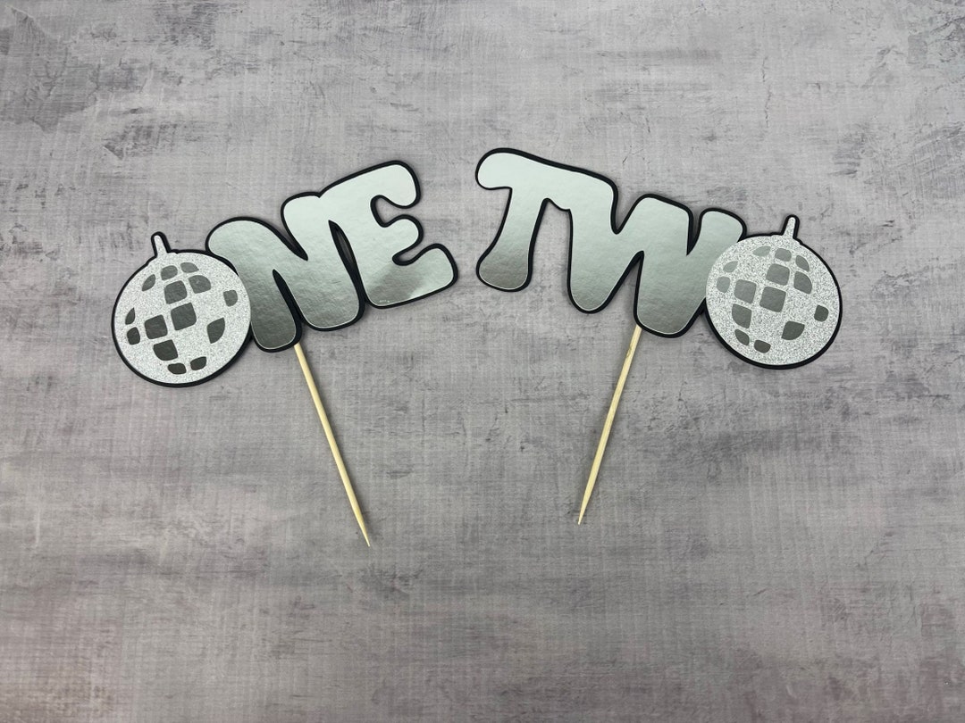 Disco Ball Cake Topper Groovy One Two Groovy Disco Birthday One or Two