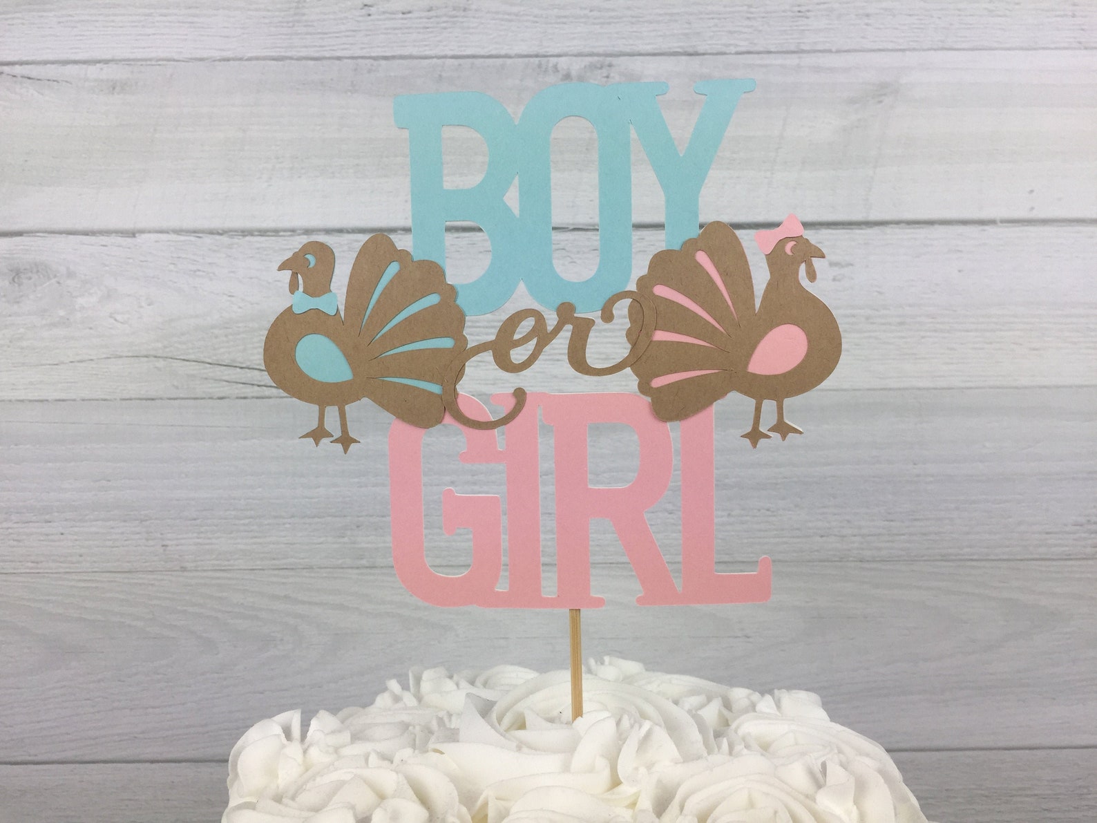 TURKEY Gender Reveal Cake Topper Gender Reveal Cake Topper Etsy