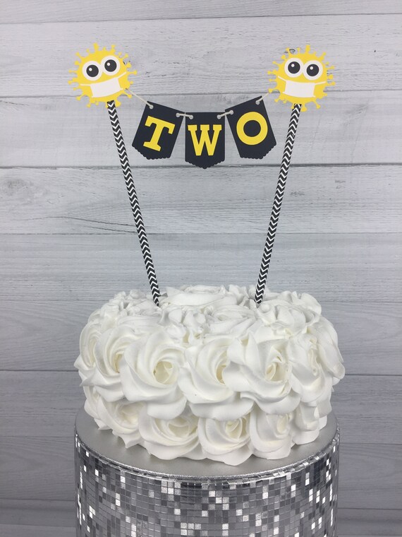 Quarantine Cake Topper - Birthday Cake Topper -Quarantine Birthday -Choose Colors -Virus Topper -Bunting Cake Topper - Age Smash Cake Topper Il_570xn