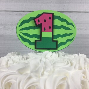 HOT PINK Watermelon Cake Topper - Watermelon Age Topper - One In A Melon Birthday - 1st Birthday - Watermelon Party Decor - Choose Colors