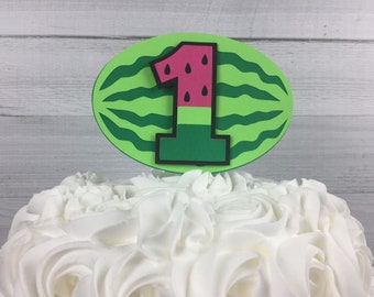 QAMEGX Watermelon Cake Toppers - 26-Piece Set With Animal Figurines For 1st, 2nd, 3rd Birthday & Baby Showers