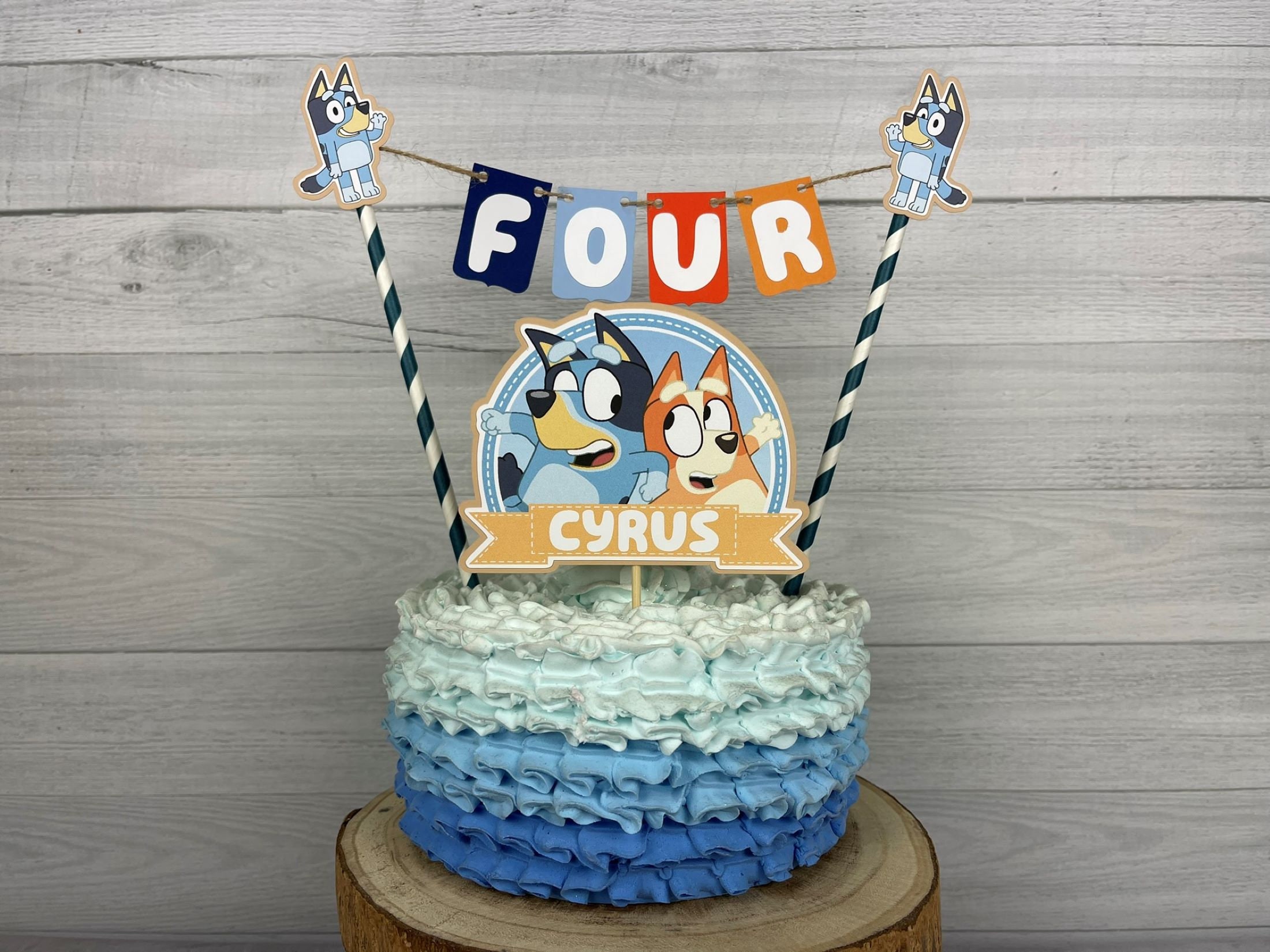 Blue Dog Cake Topper