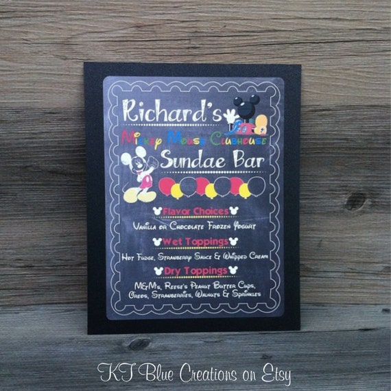 MICKEY MOUSE Clubhouse Dessert Table Sign, Vintage Chalkboard-Style - CUSTOMIZABLE & Personalized - Baby Shower, Birthdays, Weddings Il_570xn