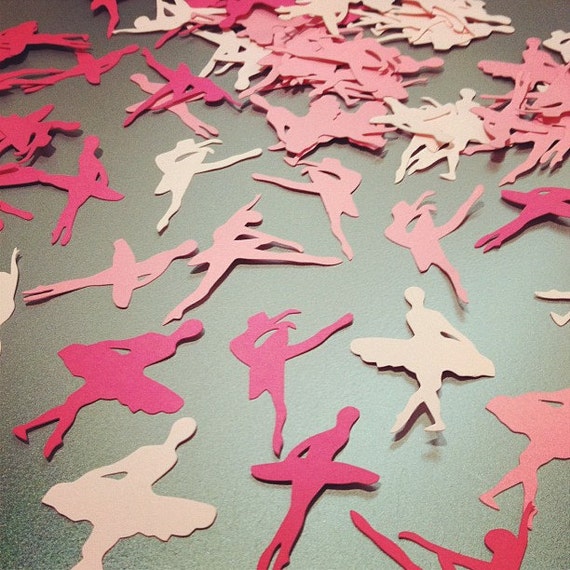 120 Ballerina Die Cuts - 1.5" to 2" - Pretty in Pink - confetti, card making, scrapbooking, table scatter, DIY craft projects Il_570xn