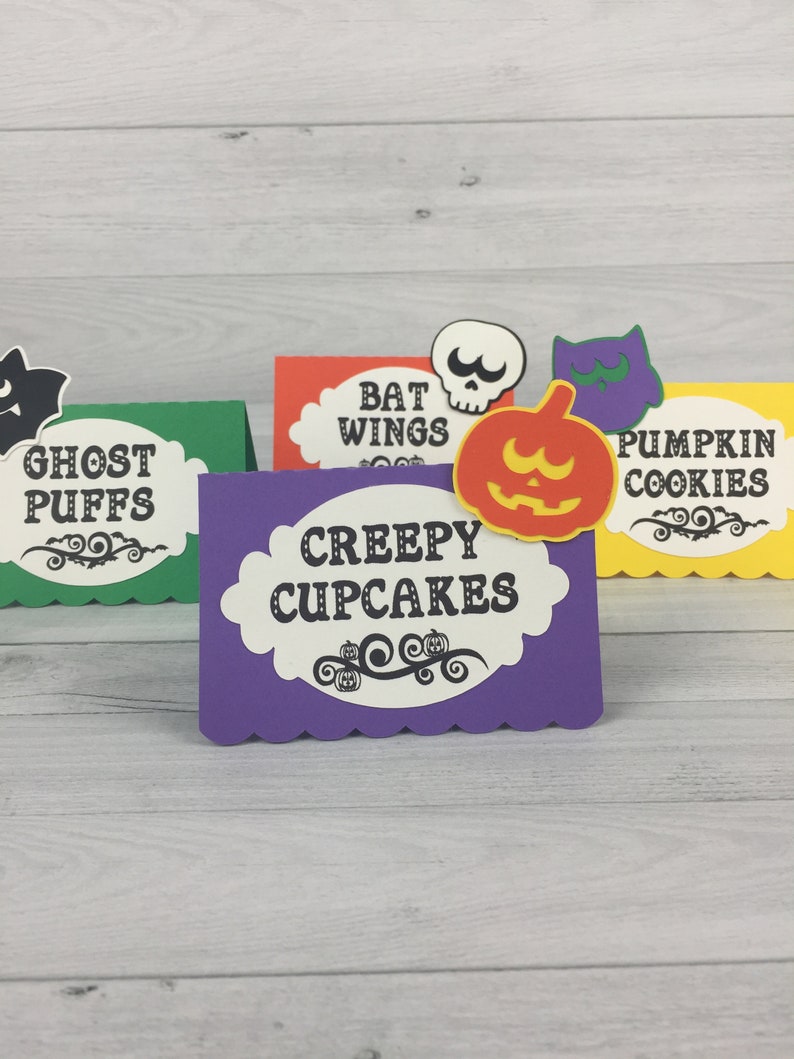 HALLOWEEN Food Tent Labels Buffet Labels Halloween Tent Cards Halloween Birthday Halloween Party Food Signs Food Labels 12 qty image 7