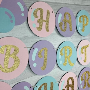 Bubbles Garland Bubble Birthday Pink Bubble Party Mermaid Bubbles Bubble  Garland Bubbles Banner Bubble Decor Choose Your Colors 