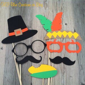 Thanksgiving Photo Props Turkey Day Props set of 17 Photobooth Props, Funny photo prop, Holiday props, Thanksgiving Dinner, Fall party image 3