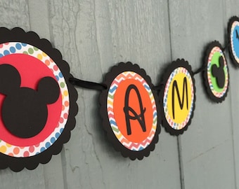 Mickey Mouse Clubhouse Highchair Banner - High Chair Banner - Mickey Clubhouse Banner - Age Banner - Clubhouse Birthday Decorations