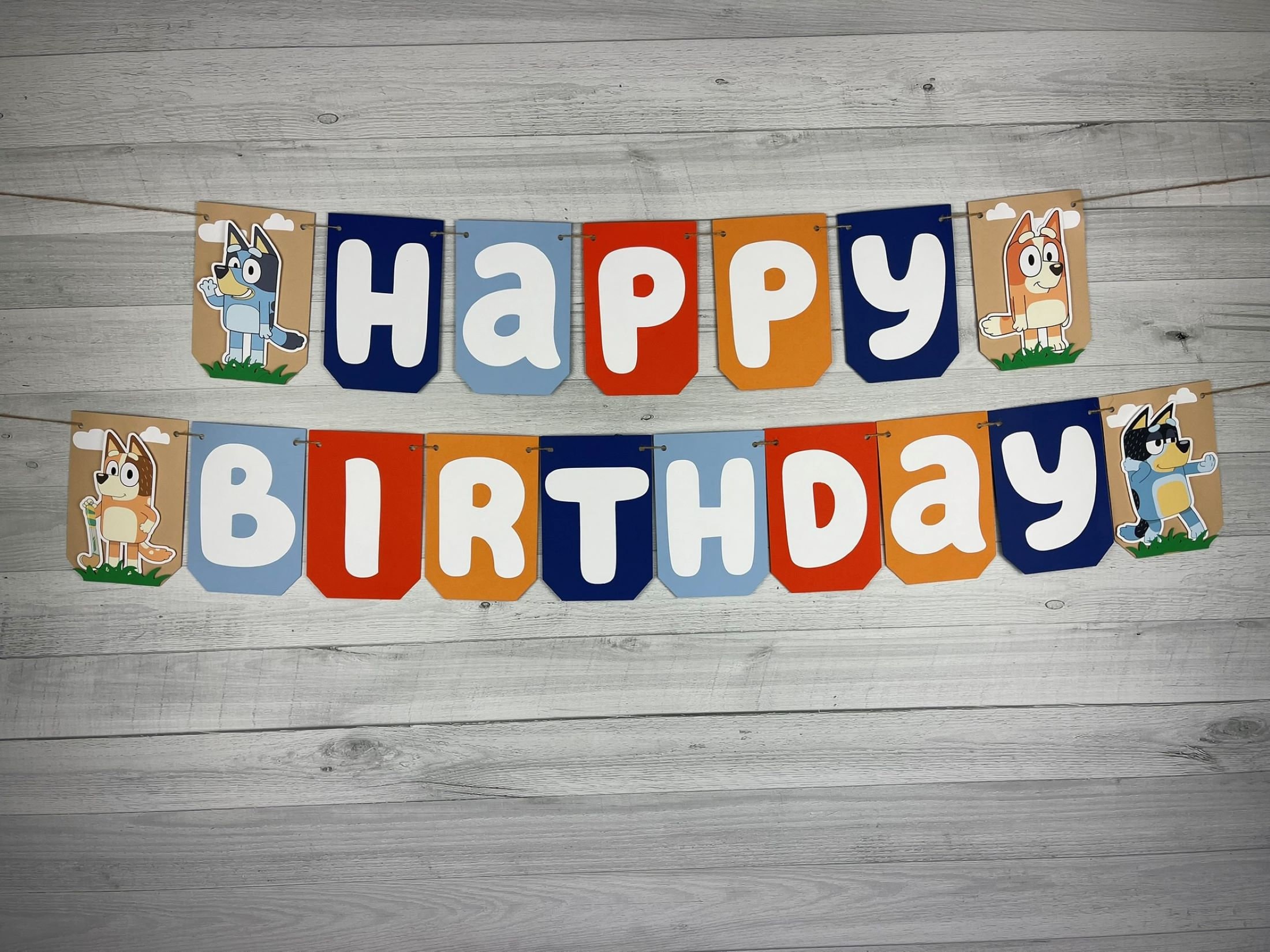 Blue Dog Birthday Banner