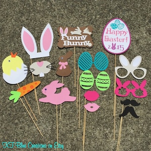 Easter Photo Props - set of 16 - Spring Photo Props, Photo Booth Props, Party Props, Bunny Props, Bright Spring Colors