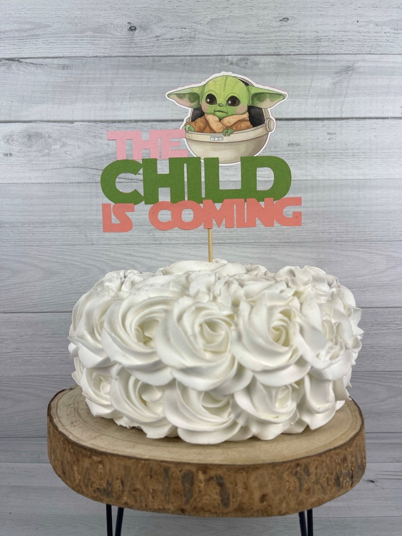 The Child Is Coming Girl Cake Topper Baby Alien Child Baby Shower The Child Cake Topper Baby Shower Cake Topper The Child Baby Shower image 7