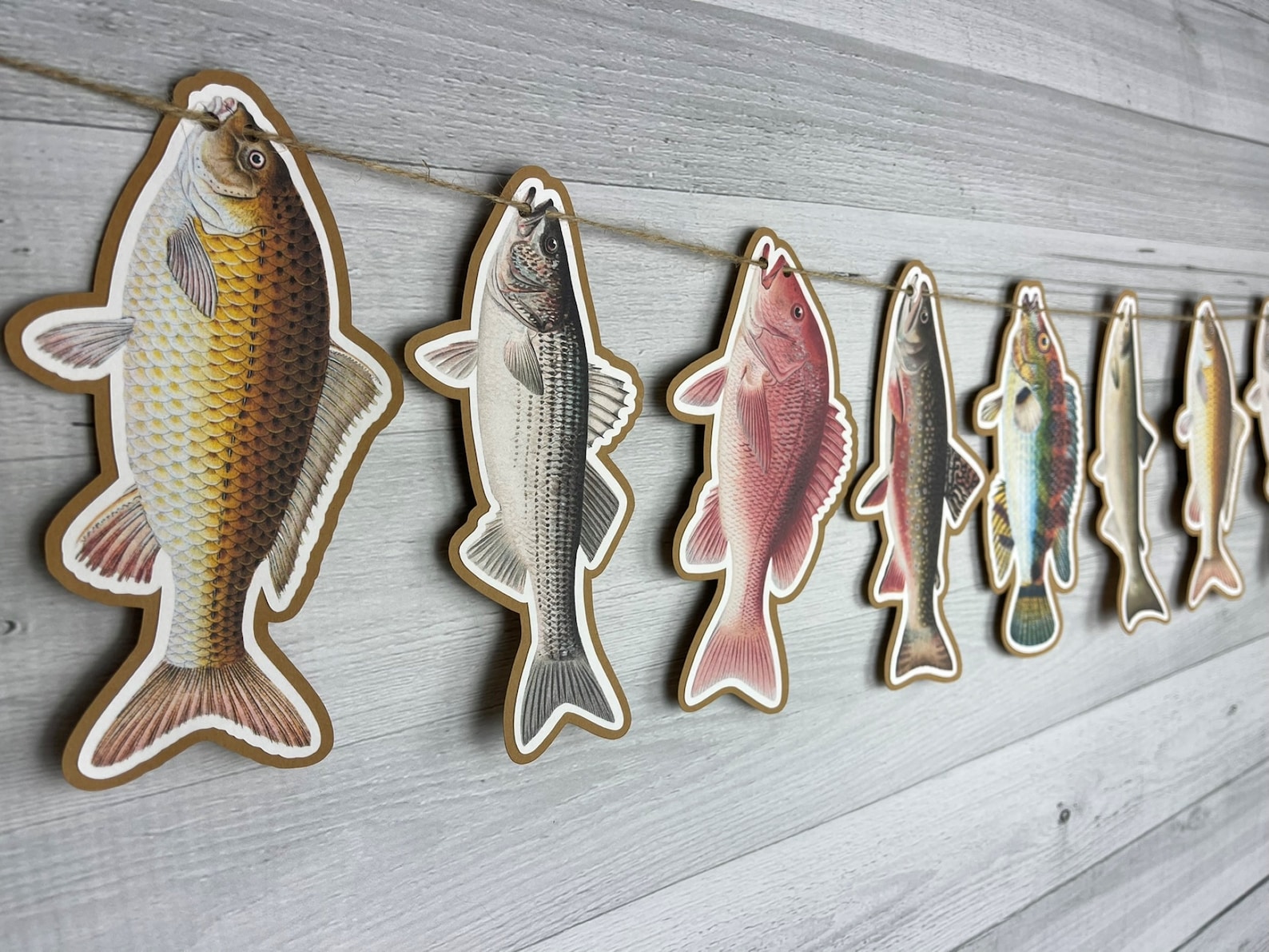 FISH Garland Vintage Fish Garland Realistic Fish Banner Etsy