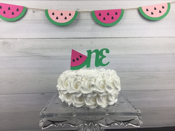 WATERMELON Cake Topper - Watermelon One Topper - One In A Melon Birthday - 1st Birthday - Watermelon Party - Age Cake Topper - Choose Colors Il_570xn