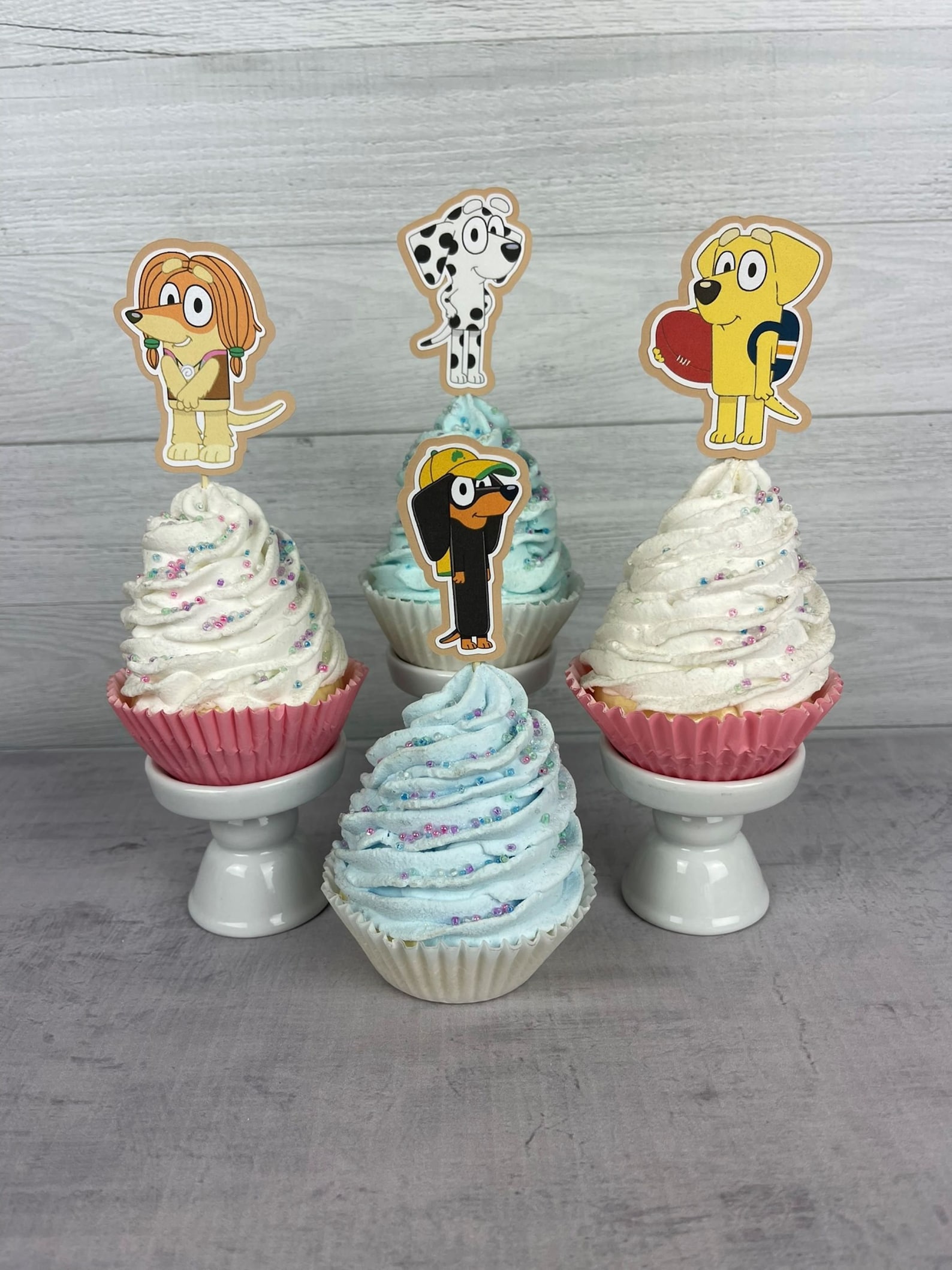 Blue Dog Cupcake Toppers