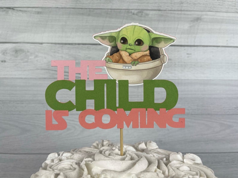 The Child Is Coming Girl Cake Topper Baby Alien Child Baby Shower The Child Cake Topper Baby Shower Cake Topper The Child Baby Shower image 6