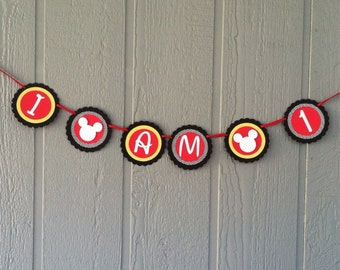 Mickey Mouse Highchair Banner - Mickey High Chair Banner - Age Banner - Mickey 1st Birthday - Mickey Banner - 2nd Birthday - Mickey Decor