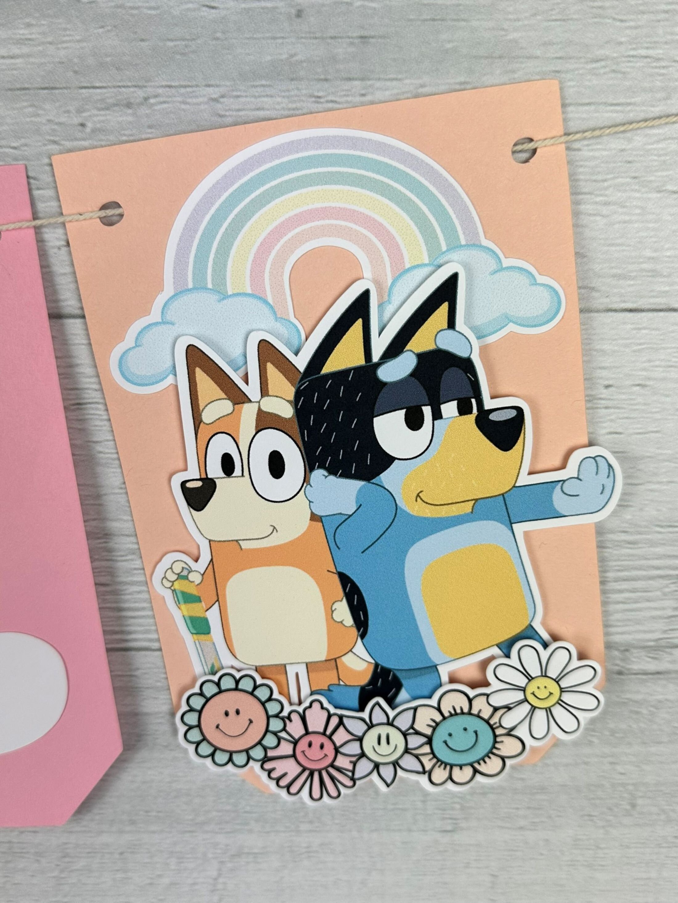 Girly Blue Dog Birthday Banner – Pastel Puppy Party Decor