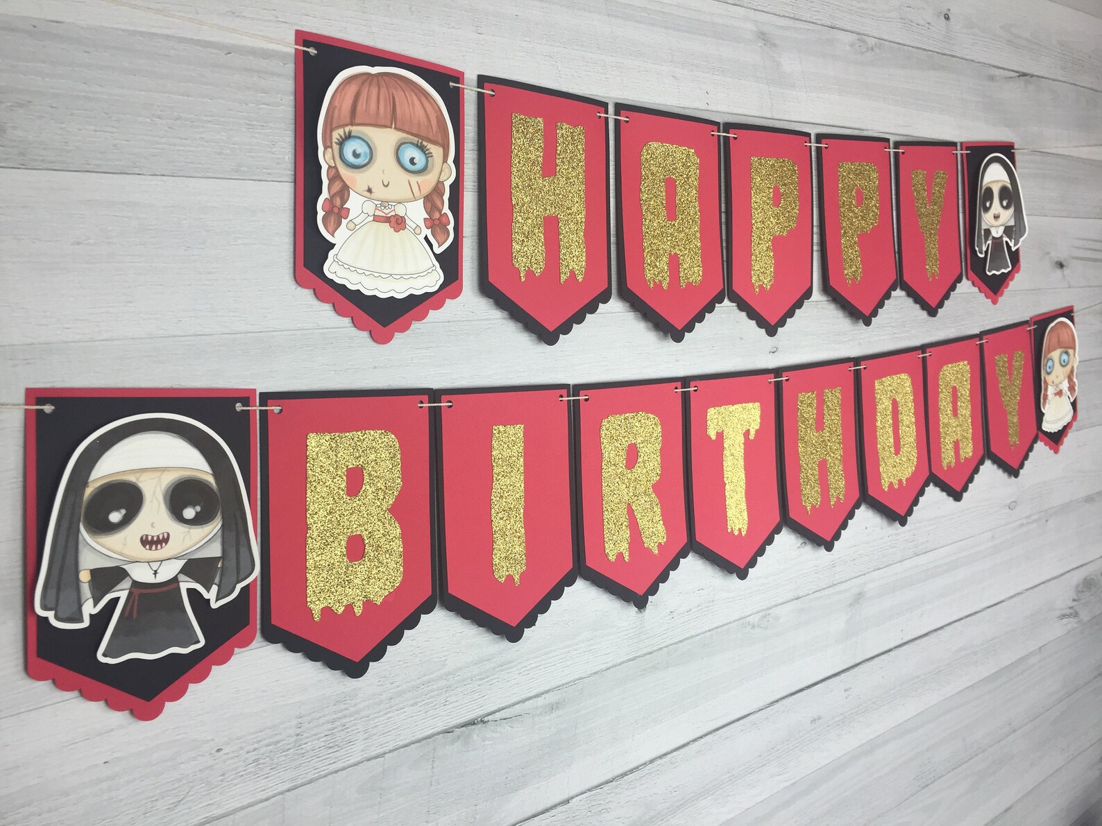 Horror Movie Birthday Banner Cute Horror Banner Choose - Etsy
