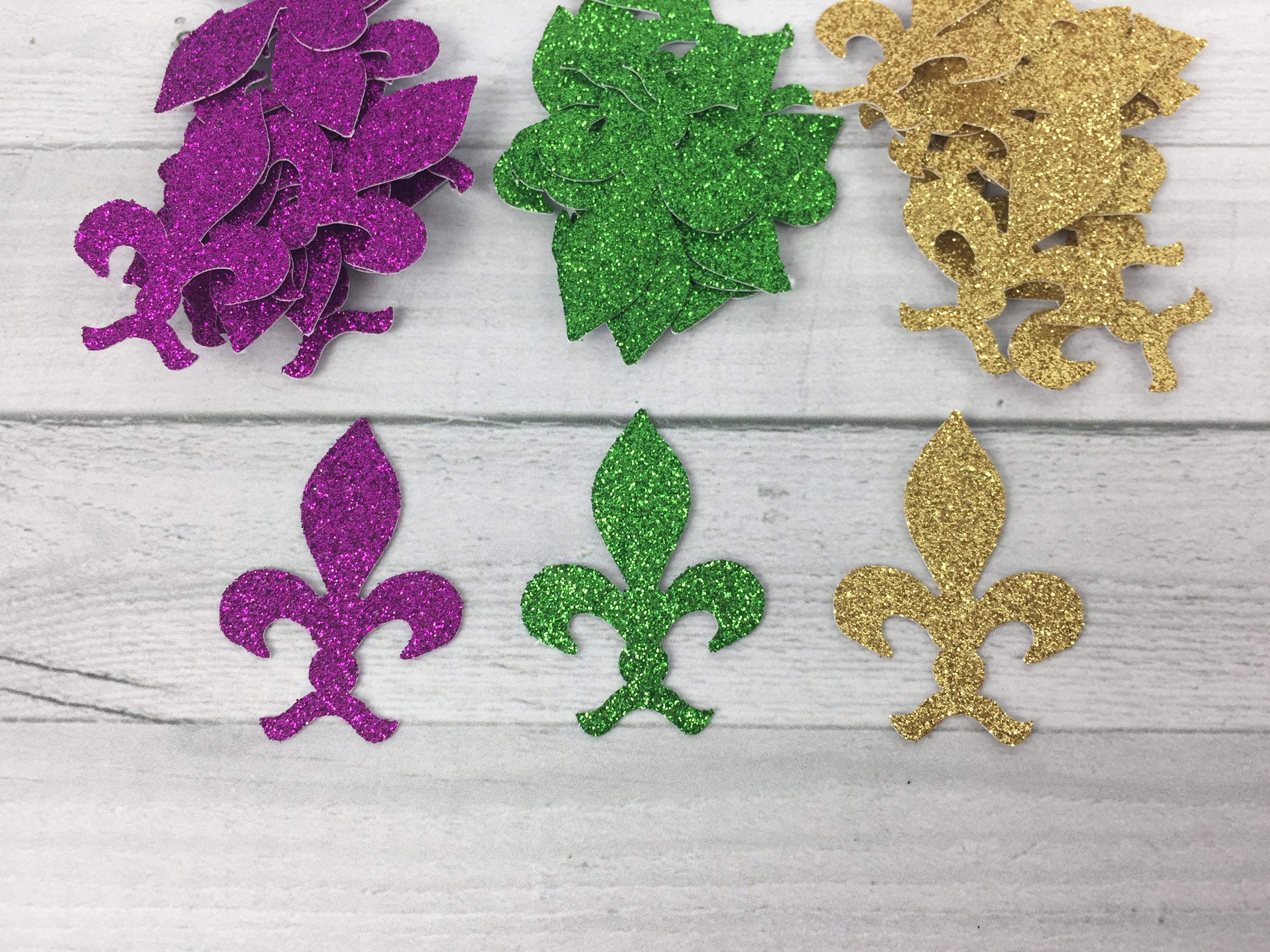 Fleur De Lis Confetti Mardi Gras Party Fleur De Lys Confetti Die Cuts Fleur De Lis Decor Mardi Gras New Orleans Glitter